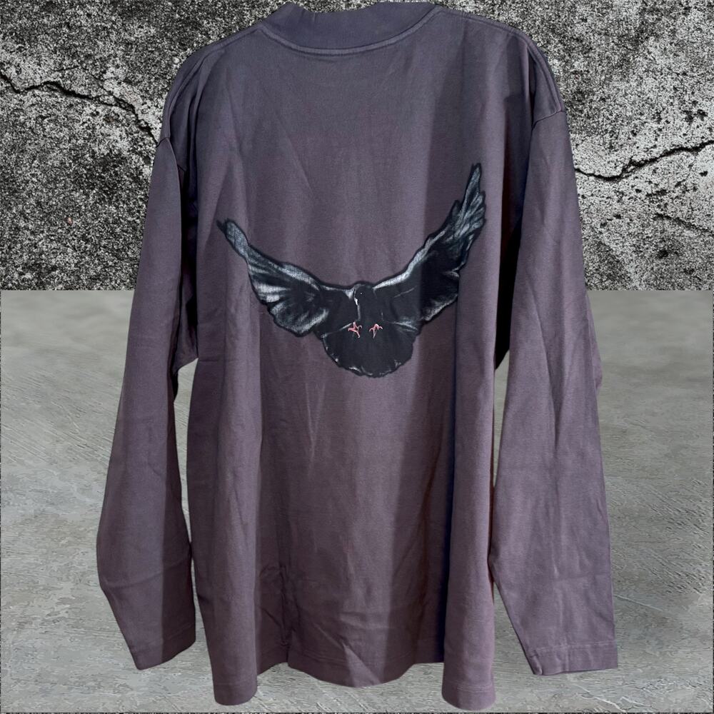 •NEW• Yeezy Gap Engineered by Balenciaga Dove Dark Grey Long Sleeve Tee • M